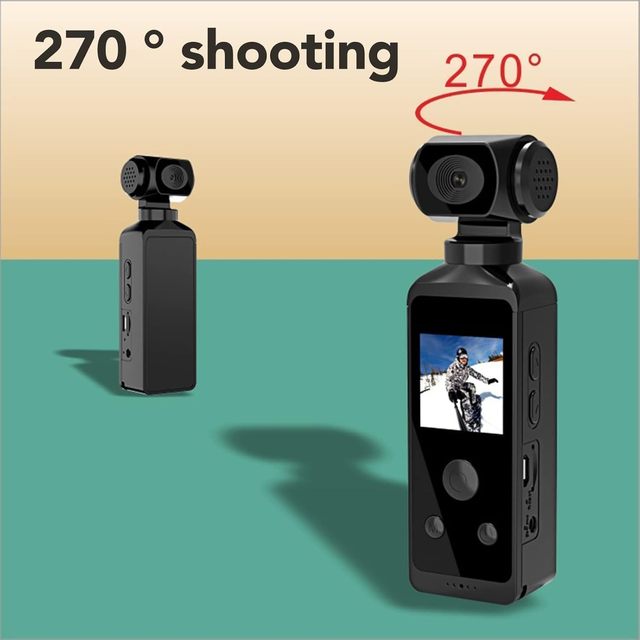 Upgraded 4K Sports Camera Pocket Gimbal Handheld Vlog Camera Outdoor Riding Waterproof Video Camera