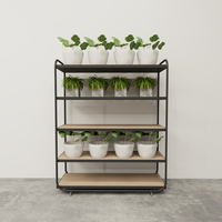 Étagère à fleurs mobile avec roulettes, étagères en forme d'échelle, type sol, multi-niveaux, pour salon, balcon, extérieur