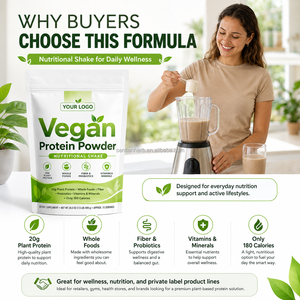 Poudre de protéines végétalienne OEM ODM, shake nutritionnel à base de plantes, aliments entiers, marque privée, vente <span class=keywords><strong>en</strong></span> gros, emballage <span class=keywords><strong>en</strong></span> sachet - Product Image 2
