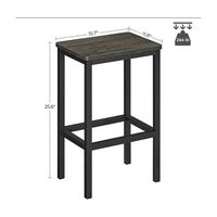 Banc carré en bois de style moderne pour salon et cuisine, petit siège sans dossier, parfait pour table basse
