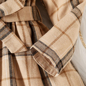 Robe Classique Vintage pour Filles, Manches Longues, Coton à Carreaux, pour 2-7 Ans, Élégante, Polyester, Manches Longues, Volants, Vêtements pour Bébé - Product Image 6