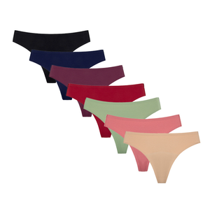 7色プラスサイズ4XL 4層漏れ防止月経下着シームレス接着ヨガエクササイズ生理用トングパンツ - Product Image 6