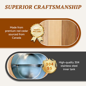 Nouvelle Baignoire de Récupération Sportive 2026 en Cèdre Rouge pour 1 Personne, Bain de Glace Extérieur avec Refroidisseur et <span class=keywords><strong>Filtre</strong></span> - Product Image 3