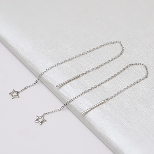 Boucles d'oreilles en argent S925 pour femme, simples, avec 8-9 perles, accessoires de bricolage, semi-finis, 1060 composants de bijoux, personnalités - Product Image 2