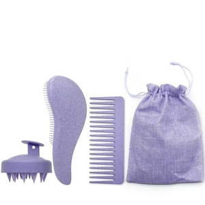 Set da 3 Pezzi: Cuscino <span class=keywords><strong>per</strong></span> lo Styling in Paglia di Grano e Silicone, <span class=keywords><strong>Spazzola</strong></span> Districante a Denti Larghi <span class=keywords><strong>per</strong></span> Massaggio del Cuoio Capelluto e Shampoo / Strumento <span class=keywords><strong>per</strong></span> <span class=keywords><strong>Capelli</strong></span> Secchi - Product Image 4