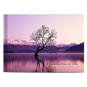 Libro de Visitas Funerario Personalizado con Tapa Dura y Diseño de Atardecer para Servicios Conmemorativos - Product Image 2