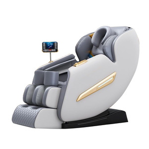Massage Chair Sl Track 4D Robotic Arm Full Body Massage Heating Function Home Electric Sofa Chair Light Gray And Black - Product Image 1