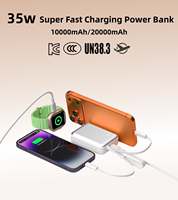 Nouvelle batterie externe portable 2026 CCC KC 35W 10000mAh 20000mAh à charge rapide avec affichage numérique et support dissimulé pour voyage
