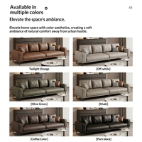 Italienisches Hochwertiges Luxus-Designer Wohnzimmer-Möbelset, Modernes Echtleder-Sofa-Set
