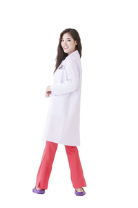 Uniforme médico profesional, tela de LICRA de algodón de alta calidad, diseño informal, bata de laboratorio blanca para hombres y mujeres, modelo OEM - Product Image 6