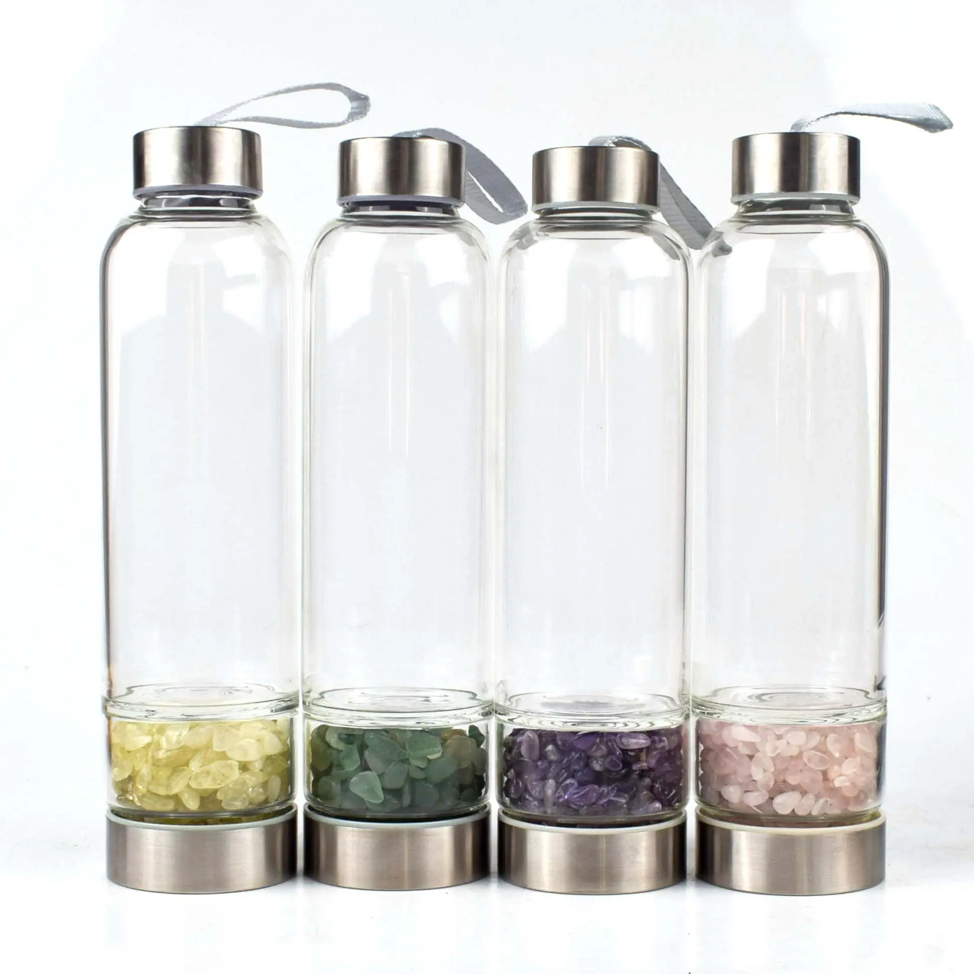Grosir Botol Kristal Alam Botol Air Kuarsa Jernih Amethyst untuk Dijual
