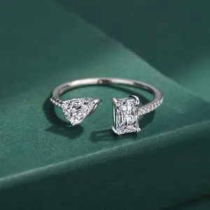 Anéis de joias especiais prata esterlina 925, elegante, joia de zircônio transparente, anel feminino para mulheres