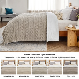 Bindi floue doux confortable Beige couverture jeter Pet chat sauge <span class=keywords><strong>vert</strong></span> polaire couvertures jette pour canapé canapé-<span class=keywords><strong>lit</strong></span> - Product Image 5