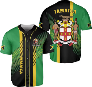 T-shirts imprimés personnalisés de haute qualité, été, grande taille, manches courtes, vêtements jamaïcains, uniforme de baseball, <span class=keywords><strong>maillot</strong></span> - Product Image 3