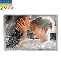 Cadre photo liquide transparent en acrylique avec logo personnalisé OEM, cadre photo détachable pour décoration de bureau, résistant à l'eau et à l'huile