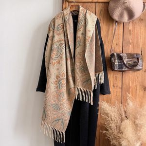 Retro Paisley Floral Tassel <b>Shawl</b> Ethnic Wind Decorative Scarf Outdoor Travel Soft <b>Wrap</b> - Product Image 1