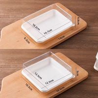 Boîte à salade jetable en plastique transparente, petite, avec couvercle, pour pâtisserie, bonbons, emballage de gâteaux en tranches pour boulangerie