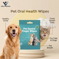 Evernew Lingettes dentaires jetables pour chiens, écologiques, 20 lingettes 15x15cm, fournitures de nettoyage buccal, commerce extérieur
