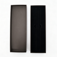 Boîte d'emballage de luxe classique marron pour baguettes, boîte cadeau personnalisée estampillée à chaud en argent, pour usage professionnel et d'entreprise
