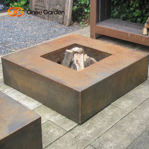 Cheminée à bois intelligente double face de haute qualité personnalisée avec acier Corten pour chauffage extérieur - Product Image 6