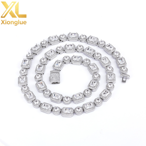 สร้อยคอโมอิสซาไนต์ทรงสี่เหลี่ยมแบบ Urban Bling สุดหรูหุ้มทอง 18 กะรัต เงินแท้ S925 สำหรับผู้ชาย สไตล์ Trap Culture - Product Image 5