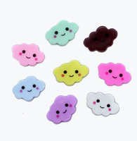 Lot de 100 cabochons en résine peints à la main, motif nuage souriant, thème bonbons, pour la Fête des Pères, fournitures artistiques, breloques décoratives, artisanat
