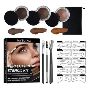 Ensemble de tampons à sourcils et pochoirs, étiquette privée, une étape, réutilisable, parfait, kit de mise en forme des sourcils, crème imperméable