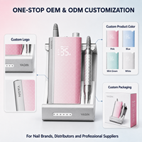 Machine à ongles sans fil rechargeable OEM ODM 35000 tr/min 60W, lime électrique portable avec base de charge et logo personnalisé