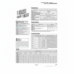 กระบอกนิวเมติกส์แบบก้านคู่ CXSL10-20ชิ้นส่วนนิวเมติก SMC - Product Image 1