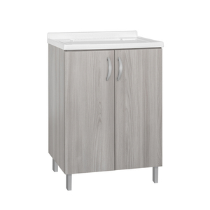 Meuble sous-vasque Easy Top en mélamine, largeur 60 cm, 2 portes, pour salle de bain - Product Image 1