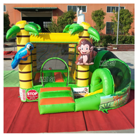 Château gonflable pour enfants 3x3,5m, combo toboggan gonflable jungle pour location de fête