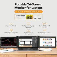 Écran LCD, Triple écran de 13.3 pouces, moniteur pour ordinateur avec plusieurs Ports