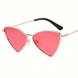 Gafas de Sol Vintage Pequeñas para Mujer, Montura Metálica Triangular, Estilo Ojo de Gato - Product Image 4