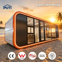 Maisonnette de jardin moderne de luxe en forme de pomme, préfabriquée, portable, avec circulation d'air, pour bureau, studio ou hébergement d'invités