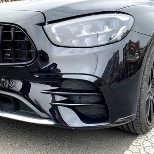Mercedes-Benz E-Class W213 Front Bumper Canard Body Kit Piano Black Carbon Fiber Texture PP Material - Product Image 4