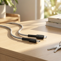 Câble de données C-C KYT avec charge rapide PD pour iPhone 12/13/14/15/16 - TPE/Nylon Tressé Anti-Bend Design