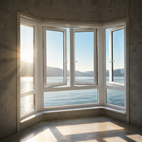 Ventana Abatible de PVC Resistente a Tormentas, Resistencia al Viento de 3000 Pa, Diseño Costero, Aislamiento Térmico para Uso en Exteriores, CE