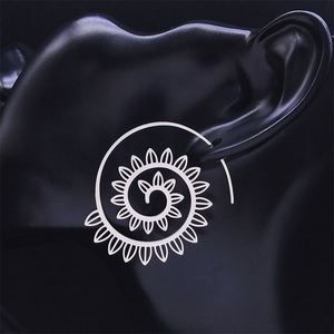 Boucles d'oreilles romaines rotatives en spirale de feuille Boucles d'oreilles géométriques en alliage torsadé en forme de vortex - Product Image 2