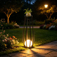 Lampes solaires de jardin, étanches, pour cour, balcon, support de plantes, lampe LED de sol pour aménagement paysager, hôtel, villa, lampe décorative de patio