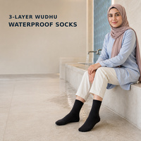 Chaussettes imperméables Wudu à marque privée, 3 couches respirantes, pour ablutions musulmanes, chaussettes de prière Khuff, fabricant et fournisseur OEM