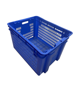 Eco-friendly Mesh Plastic <b>Crate</b> Nestable <b>Stackable</b> Fruit & Vegetable Basket Good Quality Agriculture Factory Use - Product Image 1