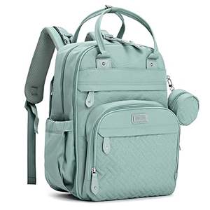 Échantillon gratuit Fabricant personnalisé Sac à langer pour maman bébé en cuir PU végétalien Sac à dos Sac à langer multi-poches - Product Image 1