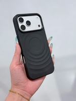 Coque de Téléphone Magnétique de Luxe pour iPhone 17 16 Pro Max, Motif Vague 3D, Antichoc, Dos Mat, Anneau Métallique pour Appareil Photo, Coque PC TPU
