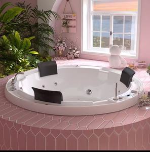 אמבטיות ספא אדן באיכות גבוהה משתמשות במדרגות מעץ אלון ספא אמבט ישיבה ג'קוזי אמבטיות טופרס יאקוצי ספא עגול פוטותרפיה - Product Image 5