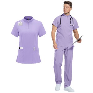 Male Hospital Uniform Split Set Moisture Wicking Quick Dry <b>Scrubs</b> For Men Multi Color Options - Product Image 5