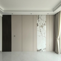 Panneau décoratif intérieur de luxe en WPC, fibre de bambou, bois, placage de bois, cristal de carbone, surface miroir haute brillance