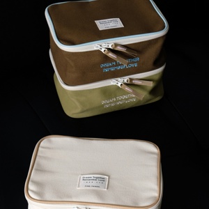Sac cosmétique en pur coton à couture d'étiquettes de prix d'usine en cube d'emballage en coton pour un usage quotidien - Product Image 4