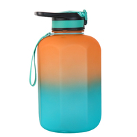 Bouteille à large ouverture 2200 ml pour l'eau, Bouteilles d'eau en gros, Bouteille d'eau de sport verte 2000 ml (demi-gallon) 2L, Gourde de motivation
