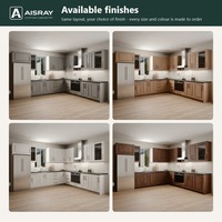 Cuisine classique avec portes en stratifié, aménagement en L, boîtes en panneaux mélaminés, unités modulaires et tiroirs à fermeture amortie