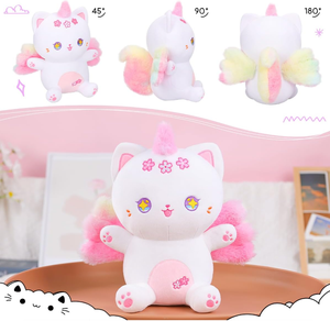 Nuovo <span class=keywords><strong>Peluche</strong></span> Creativo Unicorno Gatto 25CM Giocattolo Morbido con Ali Arcobaleno Giocattolo Colorato - Product Image 4